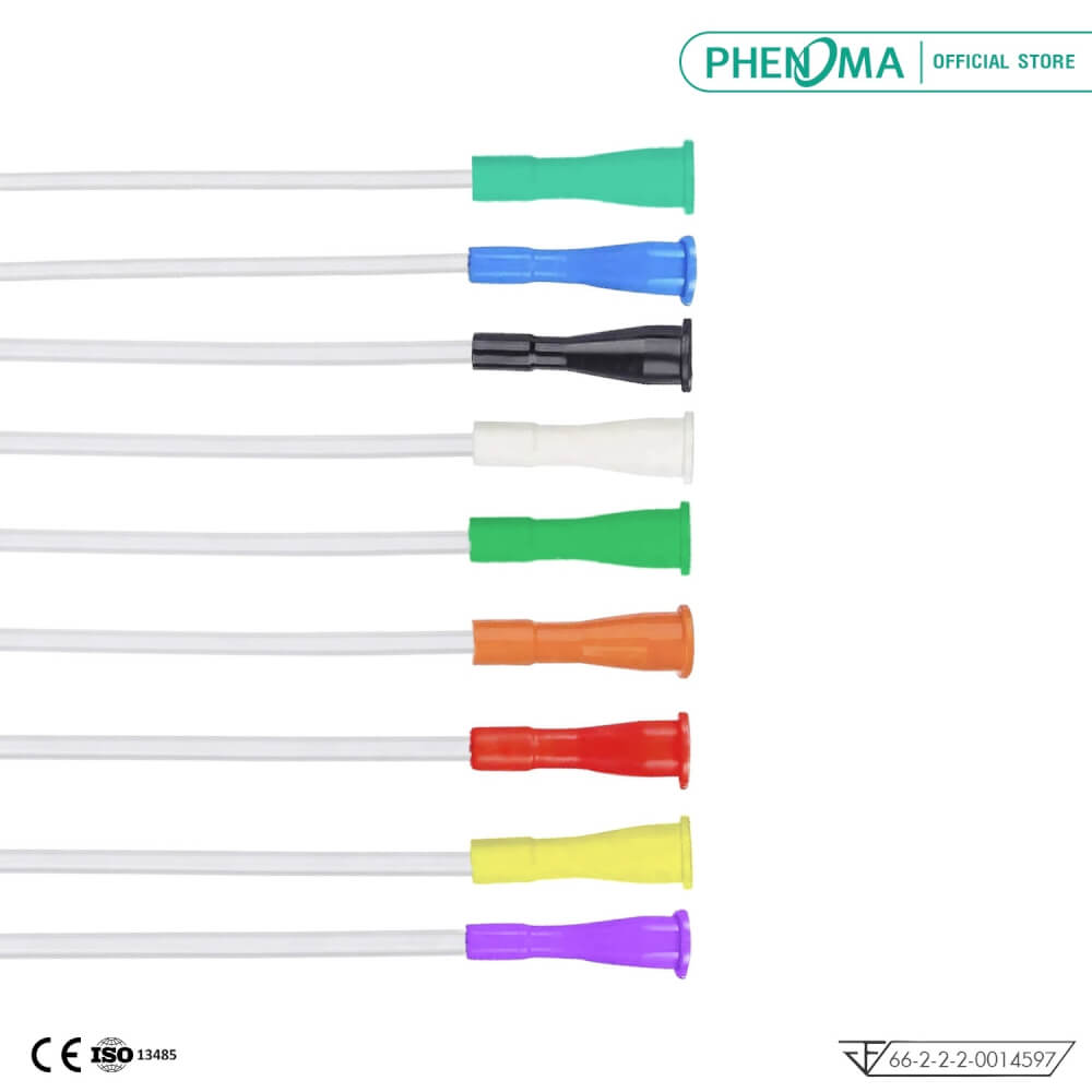 สายดูดเสมหะ ชนิดไม่มีคอนโทรล PHENOMA เบอร์ 10 ใช้กับเครื่องดูดเสมหะทุกชนิด [แพ็ค100ชิ้น]